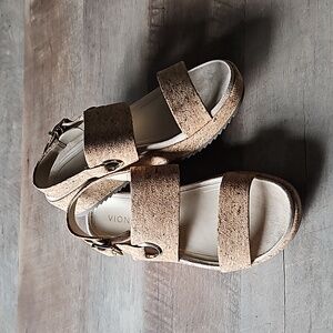 Vionic Louise Cork Backstrap Platform Sandals Women’s Size 8